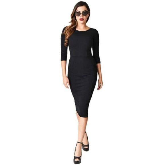 Unique Vintage 1960’s Black Mod Wiggle Dress 3X 20 NWOT - Picture 5 of 7